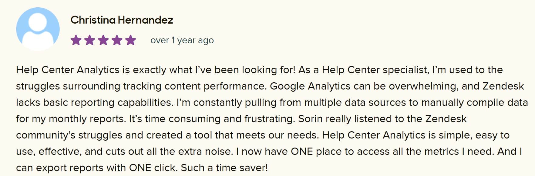 Zendesk Marketplace review by Christina
