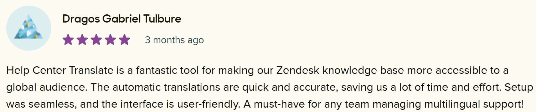 Zendesk Marketplace review by Dragos