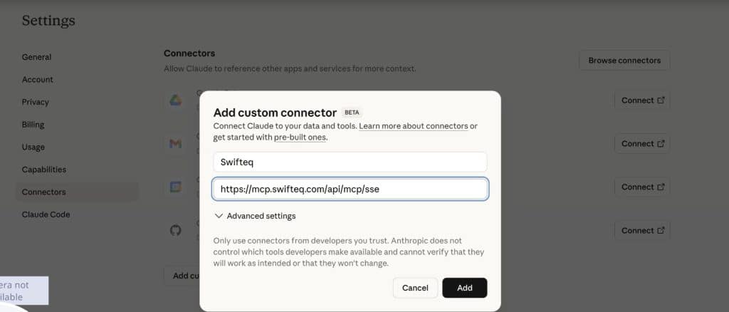Custom connector