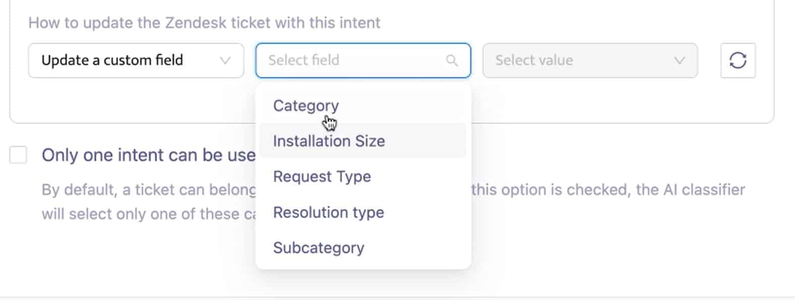 Custom fields update